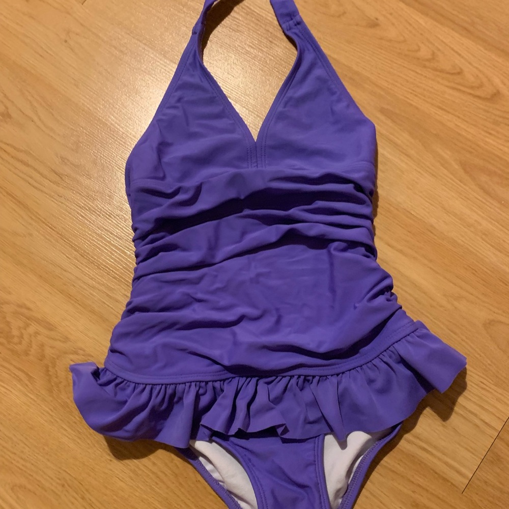 Girls purple one piece bathing suit